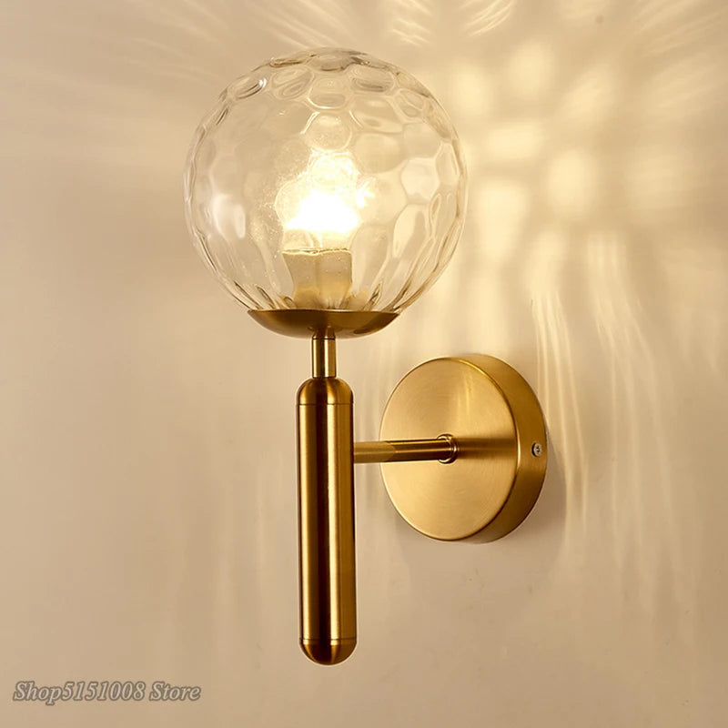 Nordic Modern Wall Lamp Bedroom Beside Glass Ball LED Wall Lights Wandlamp Bathroom Mirror Stair Lights Aisle Lighting Fixtures