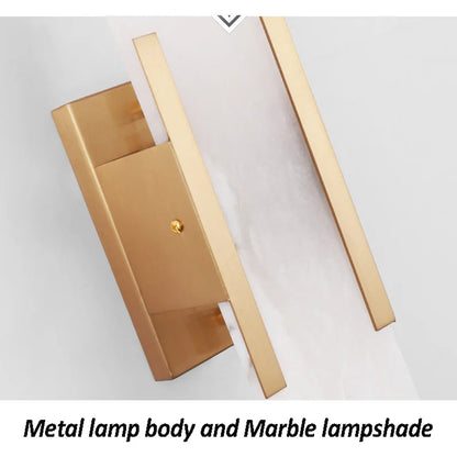 Natural Marble Wall Lamp Living Room Bedroom Bedside Decoration Wall Light Golden Hotel Aisle Staircase Sconce G4 Socket