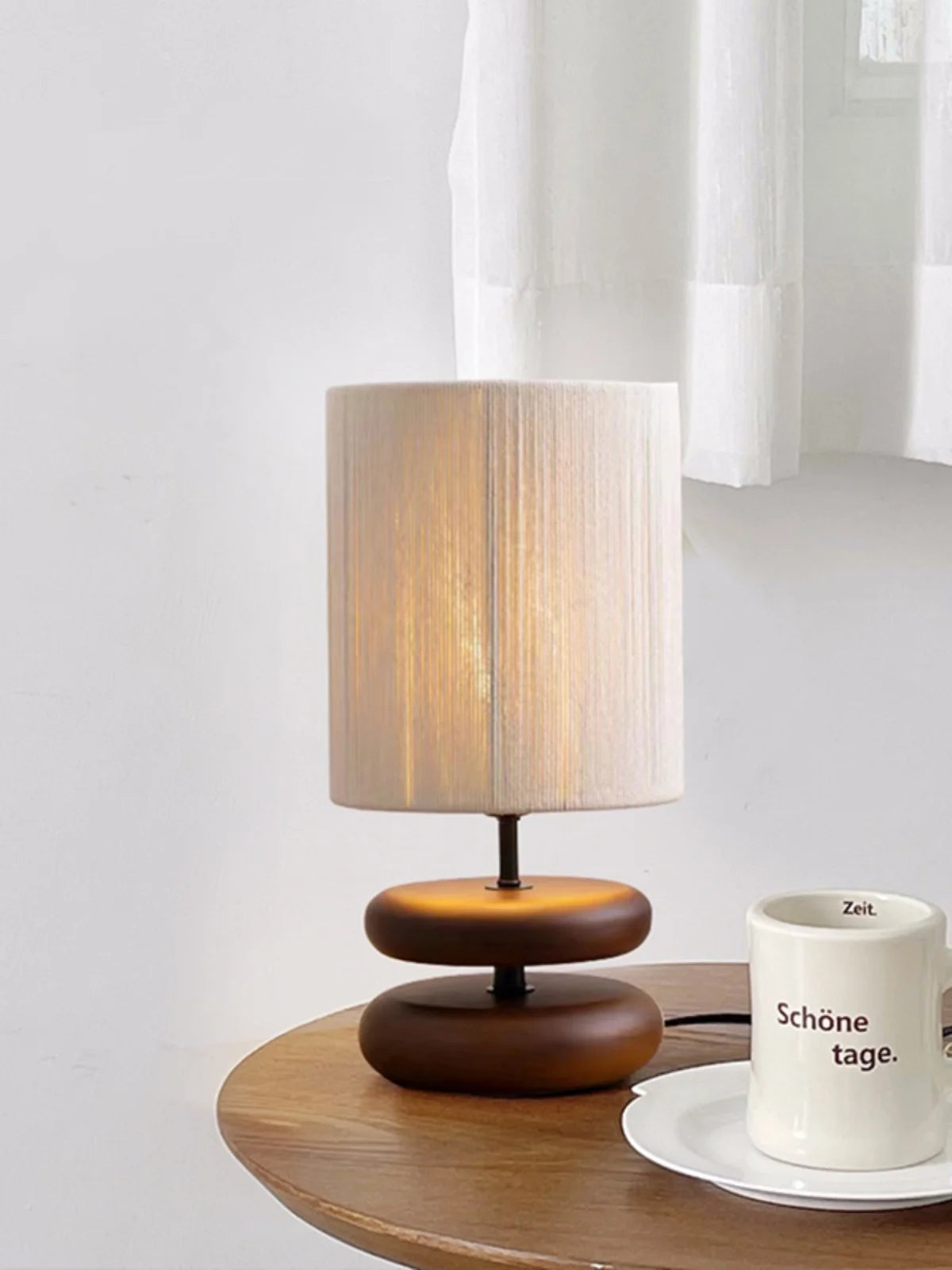 Silent Wind Solid Wood Table Lamp Designer Creative Walnut Color Living Room, Study, Bedroom, Bedhead, Japanese Atmosphere Tab
