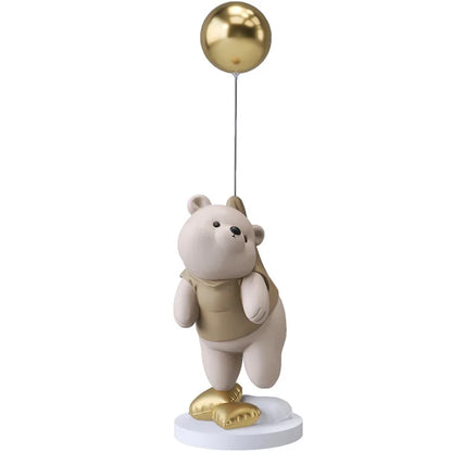 Creative Balloon Polar Bear Resin Ornaments, Home Decor Crafts, Office Desk Figurines, Bookcase Sculpture Craft