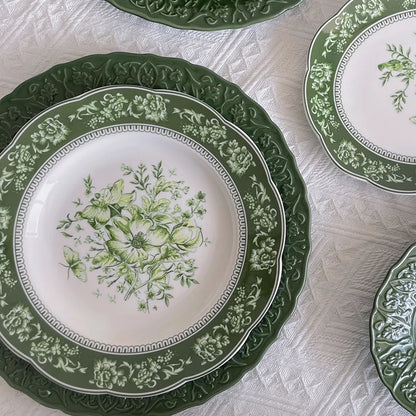 French Retro Dining Tables Plates Set