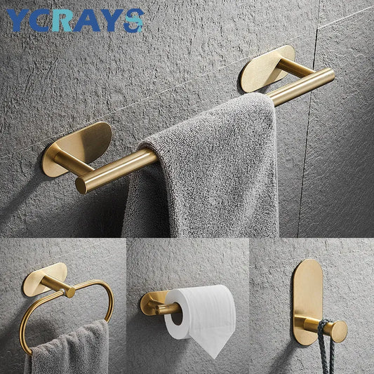 Gold Chrome Elegance: Toilet Essentials Set