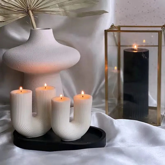 Modern home decoration Geometry U-shaped scented candles ins popular Rainbow Aromatherapy candles decorative objects for home