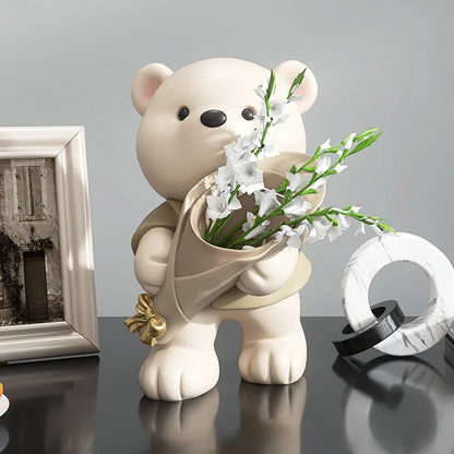 Creative Statue Bear Decorations Home accessories Living Room TV Cabinets Hallway Flower Arrangements Vases Housewarming Gifts
