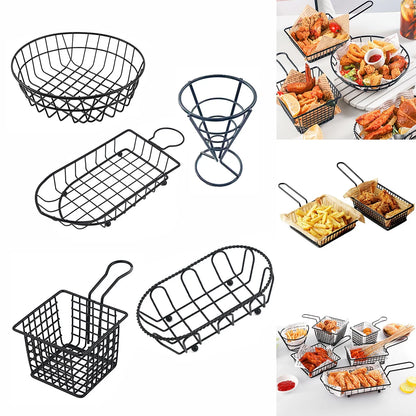 French Fries Basket Snack Bucket Chip Fried Chicken Storage Basket Food Frying Basket Oil Strainer Creative Tableware Container