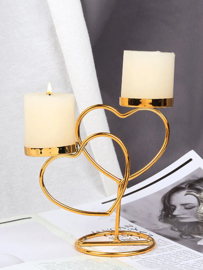 1pc Iron Art Candlestick Hotel Home Decoration Romantic Candlelight Dinner Props Light Luxury Aromatherapy Candlestick Holder