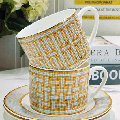 Mosaic Gold Elegance Tea Set with gift box