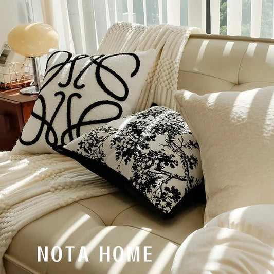 INS Retro Plush Pillowcase Nordic  Light Luxury Cushion Pillow Cover Sofa Cushion Living Room Decorate Car Headrest Gifts