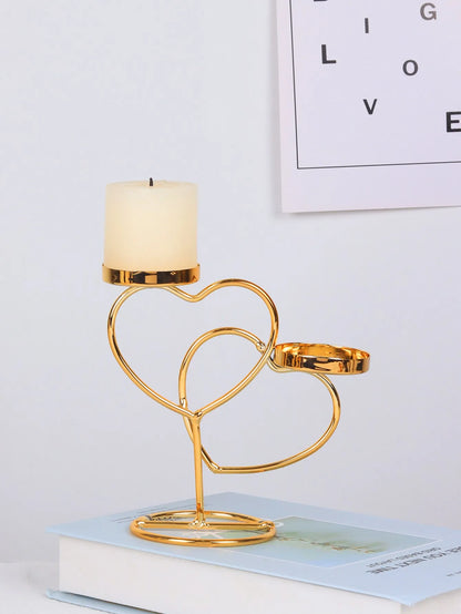 1pc Iron Art Candlestick Hotel Home Decoration Romantic Candlelight Dinner Props Light Luxury Aromatherapy Candlestick Holder